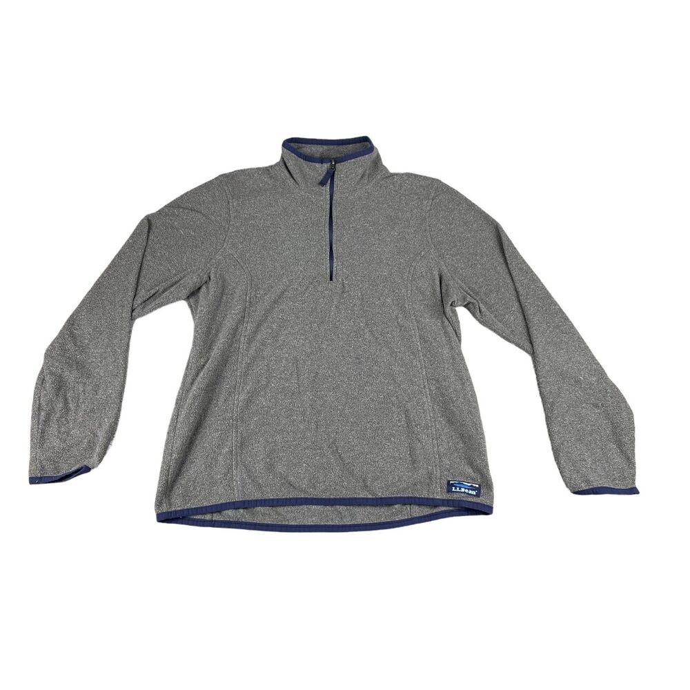LL Bean Pullover Men's Small Gray 1/4 Zip Sweater Long Sleeve Outdoor Hiking Top